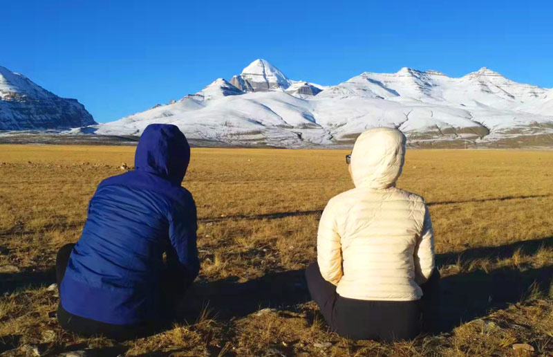 Gazing at the sacred Mount Kailash